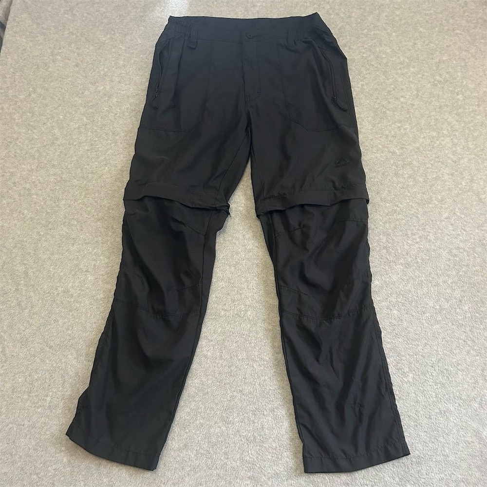 Eiger Pants Men's Extra Large Black‎ Cargo Convertible Pants Zippered Pockets